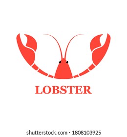 Lobster icon. Sea food concept vector illustration isolated on white. Lobster head symbol.