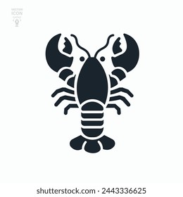 Icono de langosta. Productos del mar, cangrejos de río. Ilustración de vector aislado