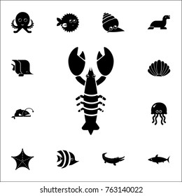lobster icon. Set of cute aquatic animal icons. Web Icons Premium quality graphic design. Signs, outline symbols collection, simple icons for websites, web design, mobile app on white background