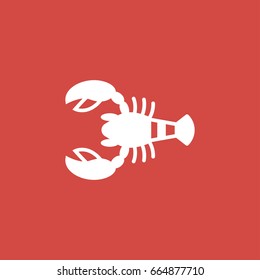 lobster icon. sign design. red background