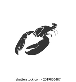 Lobster Icon Silhouette Illustration. Crustacean Animal Vector Graphic Pictogram Symbol Clip Art. Doodle Sketch Black Sign.