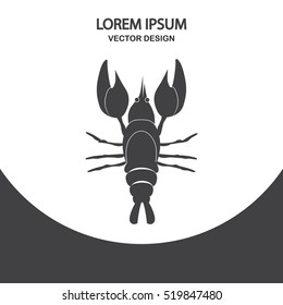 Lobster icon. Simple design for web and mobile