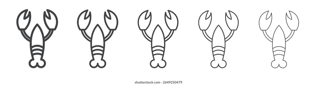 ícone de lagosta símbolo simples de coleção de ilustrações