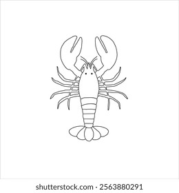 Lobster Icon Symbol And Logo Vector illustration with white background