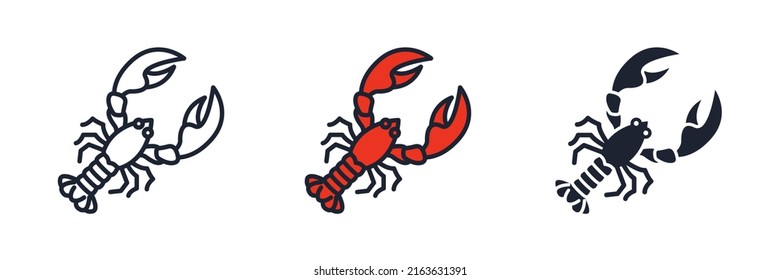 lobster icon symbol template for graphic and web design collection logo vector illustration