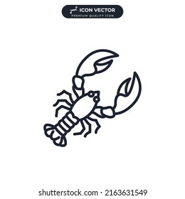 lobster icon symbol template for graphic and web design collection logo vector illustration