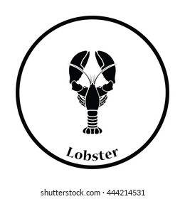 Lobster icon. Thin circle design. Vector illustration.