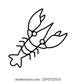 Lobster icon in thin line style