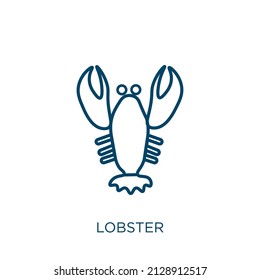 lobster icon. Thin linear lobster outline icon isolated on white background. Line vector lobster sign, symbol for web and mobile