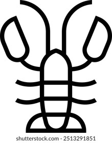 lobster icon. Thin linear style design isolated on white background