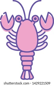 Lobster icon in trendy flat style isolated on white background. Lobster symbol. Vector illustration
