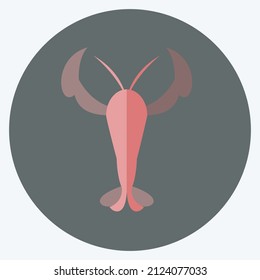 Lobster Icon in trendy flat style isolated on soft blue background