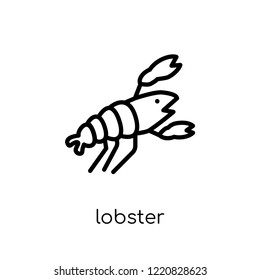 lobster icon. Trendy modern flat linear vector lobster icon on white background from thin line Restaurant collection, outline vector illustration