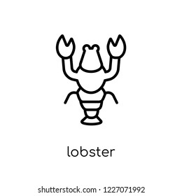 Lobster icon. Trendy modern flat linear vector Lobster icon on white background from thin line animals collection, editable outline stroke vector illustration