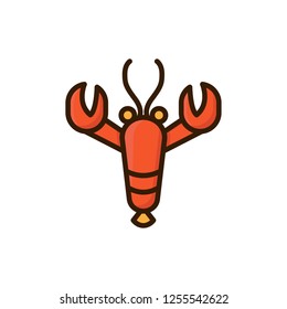 lobster icon vector design. filled outline icon