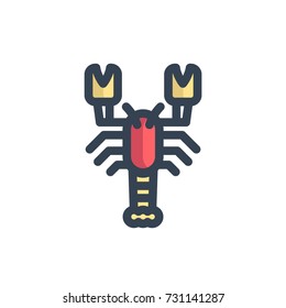 lobster icon vector. lobster filled outline style design