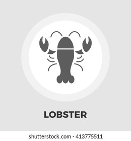 Lobster icon vector. Flat icon isolated on the white background. Editable EPS file. Vector illustration.