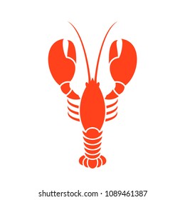 Lobster icon. Vector illustration EPS10. Prepared lobster on white background. Healthy food sign. 