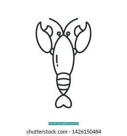 Lobster Icon Vector Illustration Logo Template