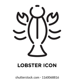 Lobster icon vector isolated on white background, Lobster transparent sign , line symbol or linear element design in outline style