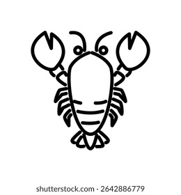 lobster icon vector, line style icon