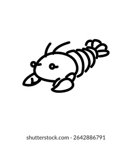 lobster icon vector, line style icon