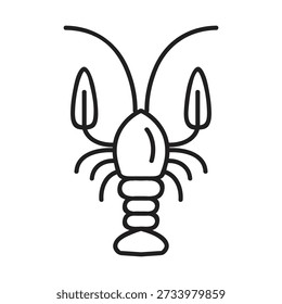 Hummer Symbol Vektor, Meeresfrüchte Hummer Linie Symbol, minimale Hummer Symbol..eps
