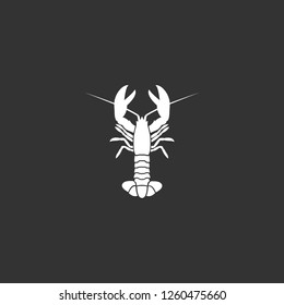 lobster icon vector. lobster sign on black background. lobster icon for web and app