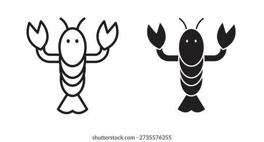 Lobster icons Concepts. black solid and line stroke designs for web and app use