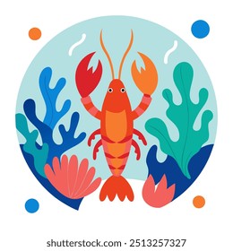 ilustração de lagosta design gráfico arte vetorial