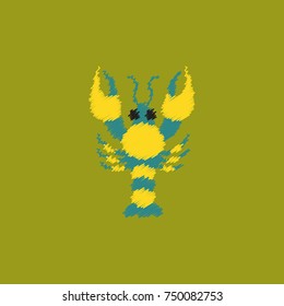 lobster illustration in Hatching style