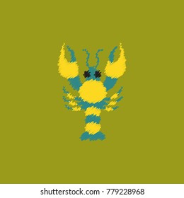 lobster illustration in Hatching style