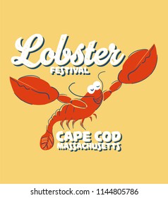 lobster illustration vector print