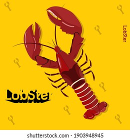 Lobster image vetor for editing your template food design