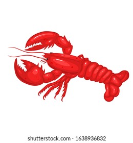 Lobster Isolated on a white background. Vector graphics.