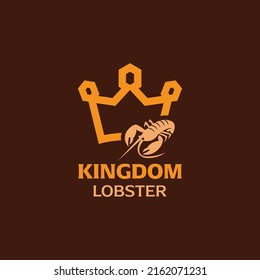 Lobster with king logo design vector graphic symbol icon sign illustration creative idea