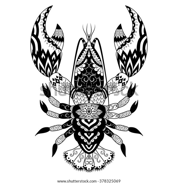 Download Lobster Line Art Design Coloring Book Stock Vector Royalty Free 378325069