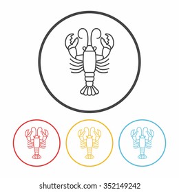 lobster line icon