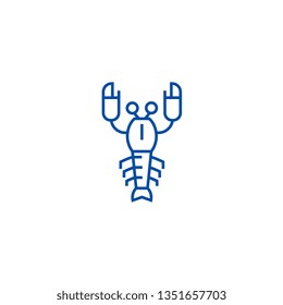 Lobster line icon concept. Lobster flat  vector symbol, sign, outline illustration.
