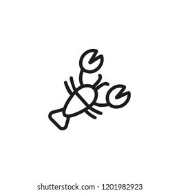 Lobster line icon. Crustacean, cancer. Seafood concept. Can be used for topics like shellfish, cuisine, restaurant, menu design