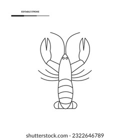Lobster Line Icon Vector Design.