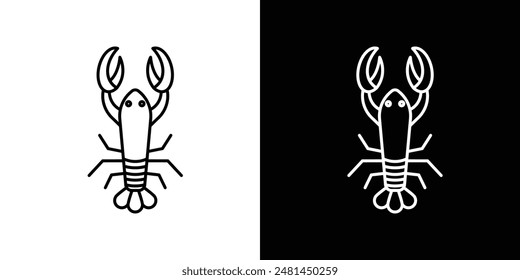 Lobster line icon vector illustration set.