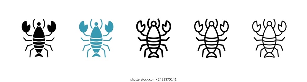 Lobster line icon vector set.