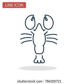 Lobster line icon for web and mobile design
