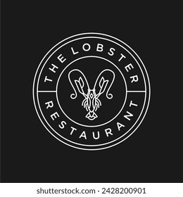 restaurante estilo bogavante con el logo de hipster. moderno diseño del logo del concepto de restaurante de mariscos. restaurante sencillo estilo bogavante o cangrejo de río