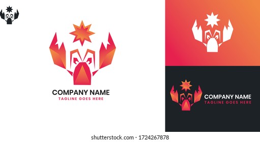 Lobster-Logo - Alle Elemente auf dieser Vorlage können mit Vektorsoftware bearbeitet werden