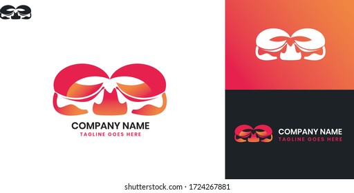 Logotipo de langosta: todos los elementos de esta plantilla se pueden editar con software vector