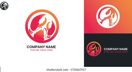 Lobster Logo - All elements on this template are editable with vector software