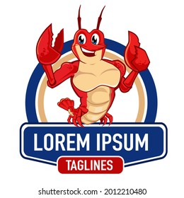 lobster logo cartoon in vector