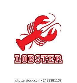 Lobster logo design template vector